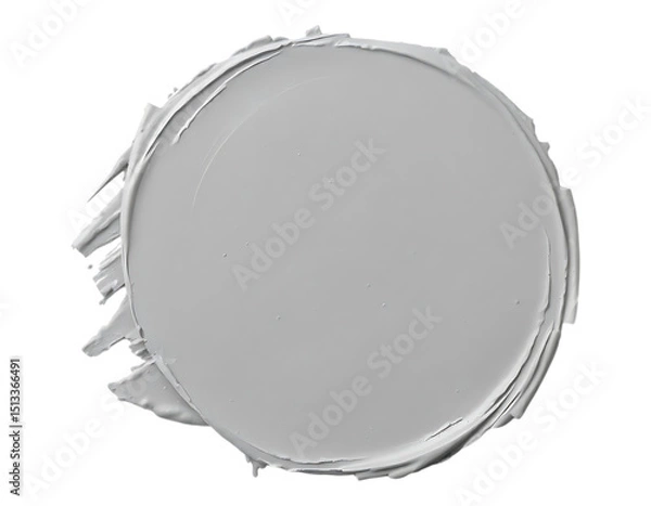 Fototapeta Circular grey paint stroke with transparent background