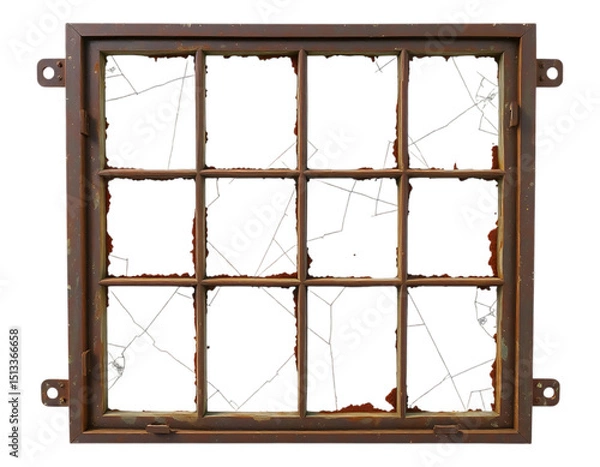 Fototapeta Rusty Metal Window Frame