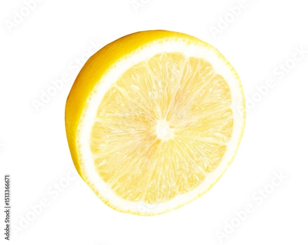 Fototapeta Yellow lemon half isolated with clipping path in png file format