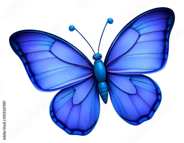 Fototapeta Beautiful Blue Butterfly with Transparent Wings
