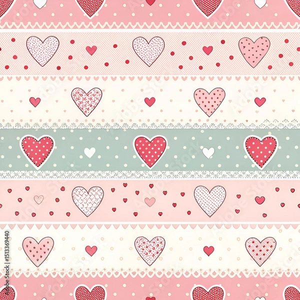 Fototapeta seamless background with hearts