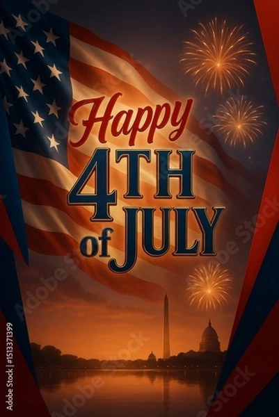Obraz Patriotic 4th of July Fireworks Display