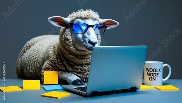 Fototapeta Smart Sheep at Work