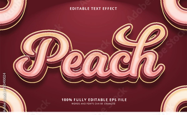 Obraz Peach text style editable text effect