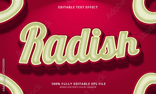 Obraz Radish text style editable text effect