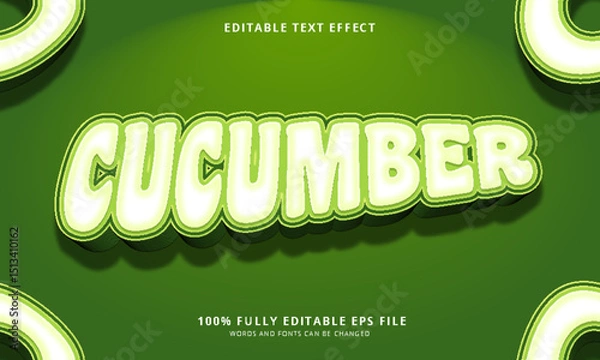 Obraz Cucumber text style editable text effect