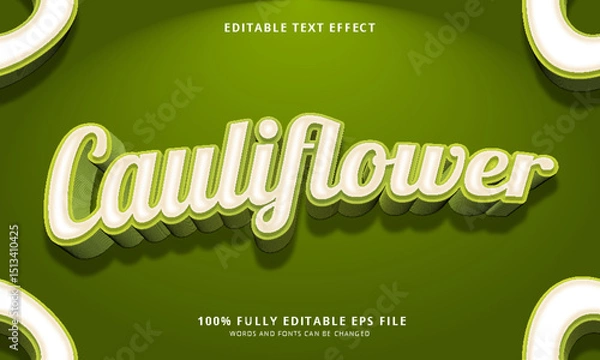Obraz Cauliflower text style editable text effect