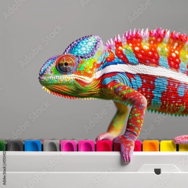 Obraz color printer chameleon