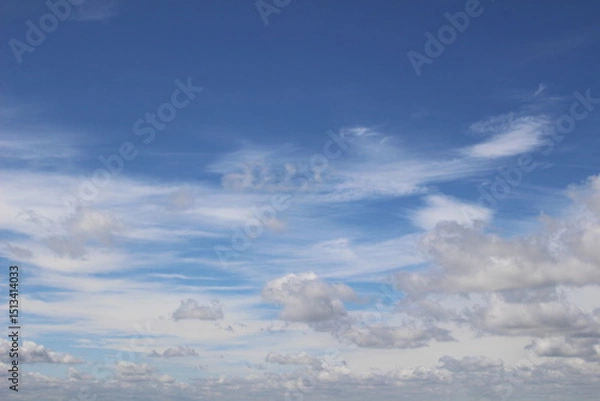 Obraz Skyscape with cirrus and cumulus clouds