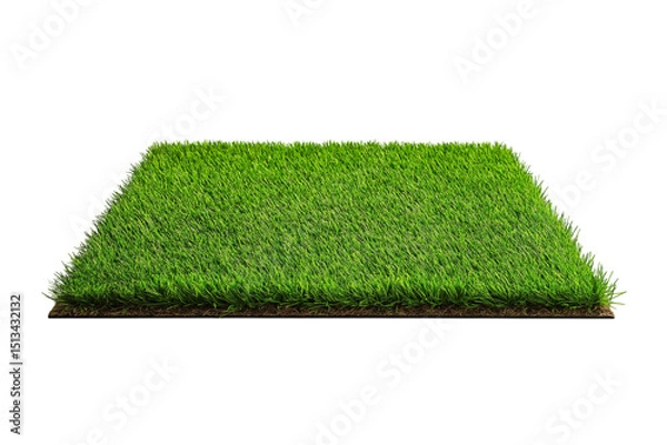 Fototapeta Clean grass field isolated on white background, ideal for fresh outdoor backgrounds and eco campaigns