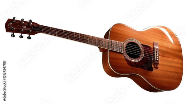 Fototapeta Acoustic guitar isolated on transparent background, PNG