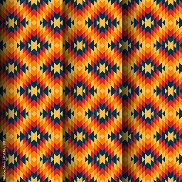 Fototapeta Colorful Tribal Geometric Seamless Pattern – Ethnic Aztec Style Textile Background