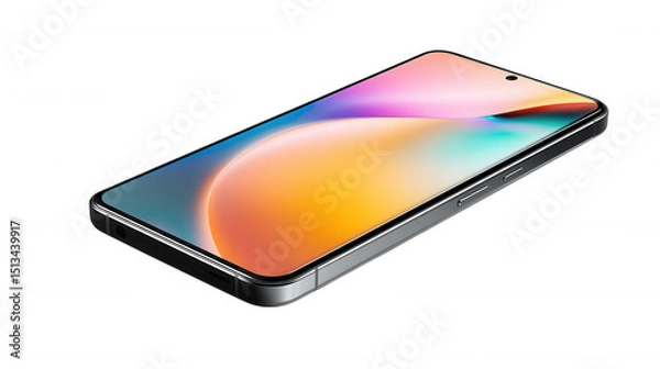 Fototapeta Modern smartphone isolated on transparent background, PNG