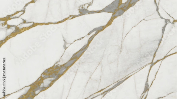 Fototapeta Full-frame 2D slab of Turkish Diana Royal marble with gold spider veins from Statuario.