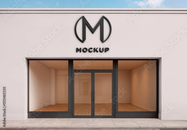 Fototapeta Facade for Logo Mockup with Storefront