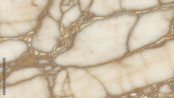 Fototapeta Full-frame 2D slab of Botticino marble with warm beige tones and subtle cloudy patterns.