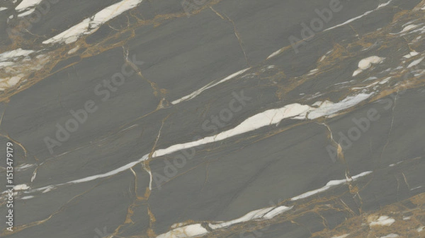 Fototapeta Full-frame 2D slab of Fior di Bosco marble with warm grey tones and thick ivory movement.