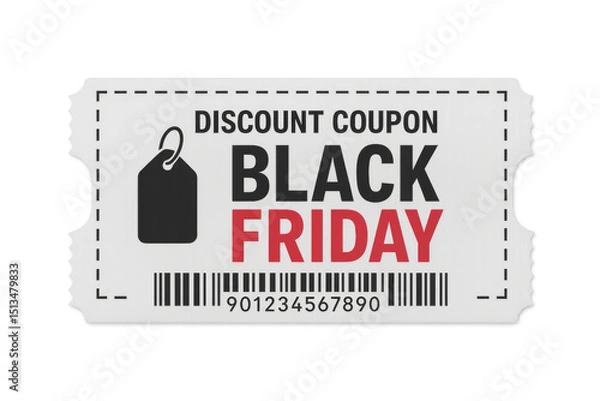 Obraz Discount coupon for black friday shopping with transparent background