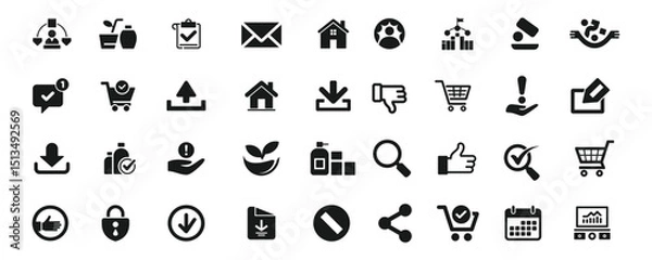 Fototapeta Icons set of Global Business linear web icons collection