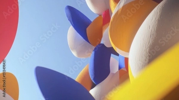 Fototapeta Abstract Blue and White Smooth Fluid Waves