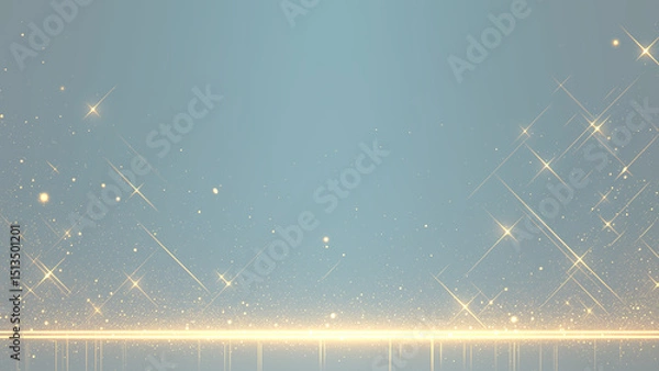 Obraz ステージを照らすゴールドの光線と煌めき - 高級感あふれるアワードセレモニー背景