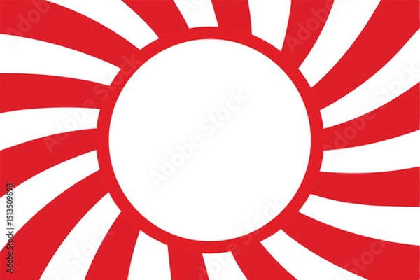Fototapeta Red and White Swirl with Circle Frame
