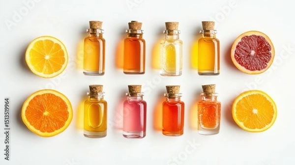 Obraz Skincare Product Samples Isolated on White Background

