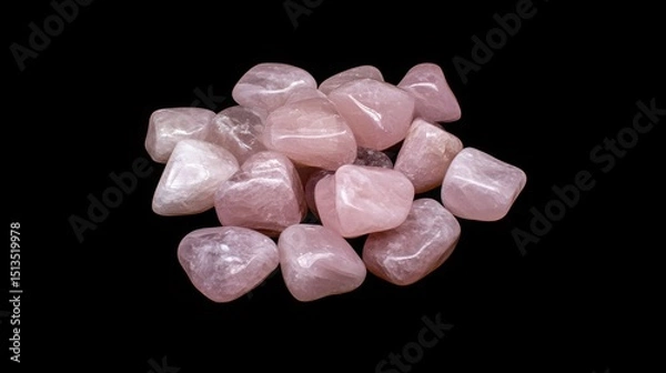 Obraz Tumbled Polished Rose Quartz Heart Crystal for Healing and Energy Work

