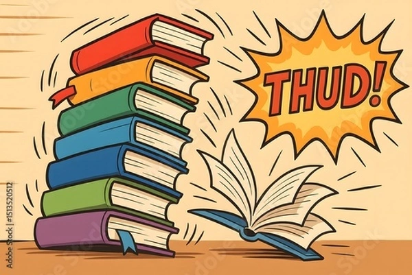Obraz Book Stack THUD! Fall