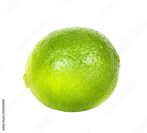 Obraz One green ripe lime. Isolated