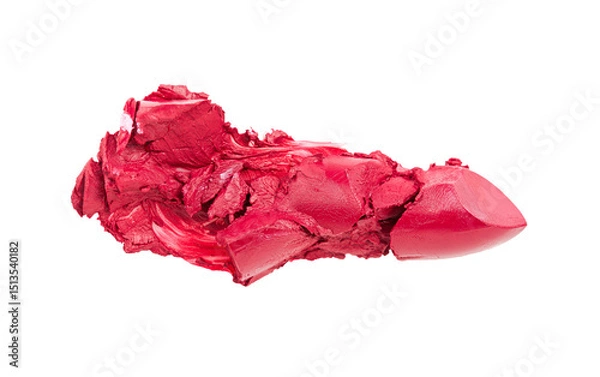 Obraz Crashed red lipstick, closeup. Isolated with transparent background