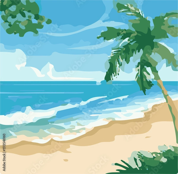 Obraz summer background beatiful sunset, Summer Fruits Pattern – Watermelon, Pineapple, and Citrus Vector - Cute Summer Elements Set – Sunglasses, Ice Cream, and Flip Flops