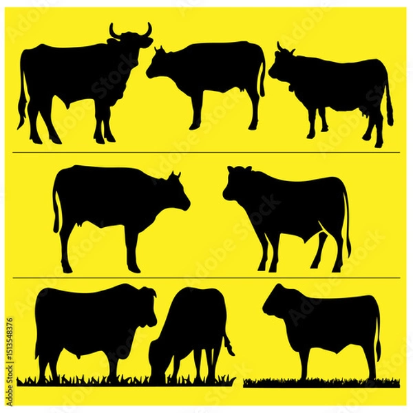 Obraz Cow vector set 4