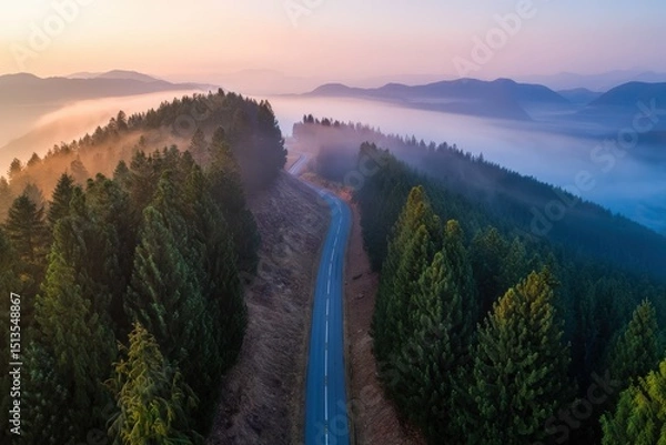 Obraz Mountain Road at Dawn