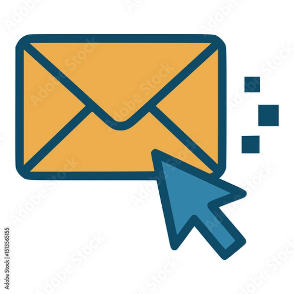 Obraz digital mail security technology flat color vector illustration template design