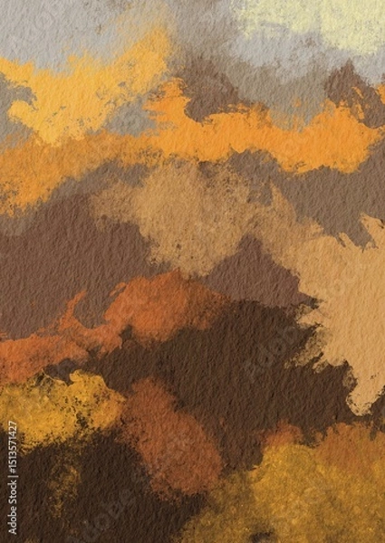 Fototapeta Brown clay and dark brown paint on paper illustration for decoration on primitive art and art crafted.