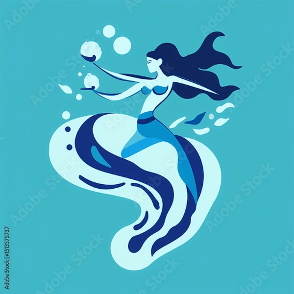 Fototapeta Enchanted Mermaid Ocean Dreams and Mystical Bubbles