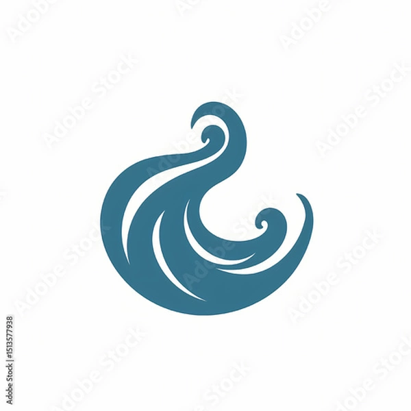 Fototapeta Abstract Ocean Wave Design  Elegant Swirl Illustration