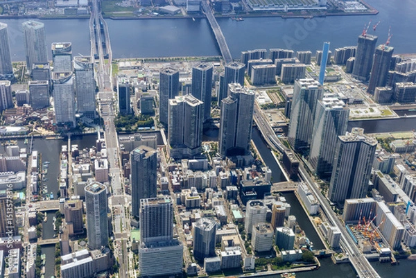 Obraz 東京都中央区晴海付近を空撮