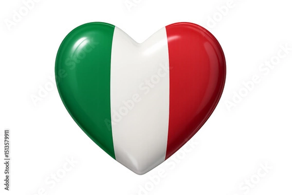 Obraz Heart showing italian flag colors on transparent background