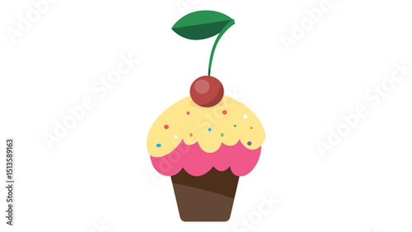 Obraz Cherry Cupcake Icon