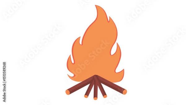 Obraz Campfire with Logs Icon