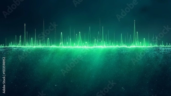 Fototapeta Green sound wave waveform diagram