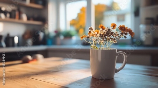 Obraz Coffee Mug in CHARACTER NAME Style on Kitchen Table

