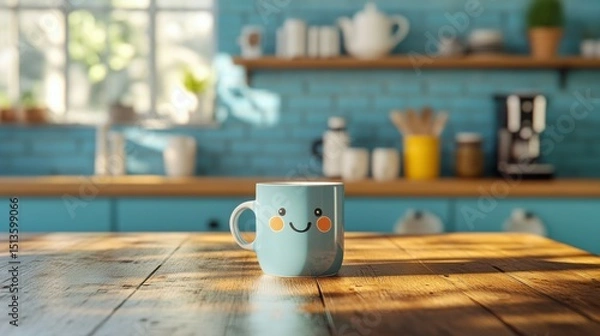 Obraz Coffee Mug in CHARACTER NAME Style on Kitchen Table

