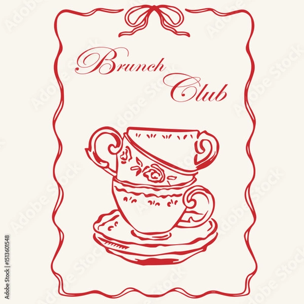 Obraz Brunch club Retro frames and other elements