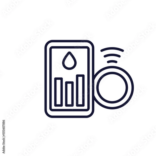 Obraz continuous glucose monitoring line icon with smart phone