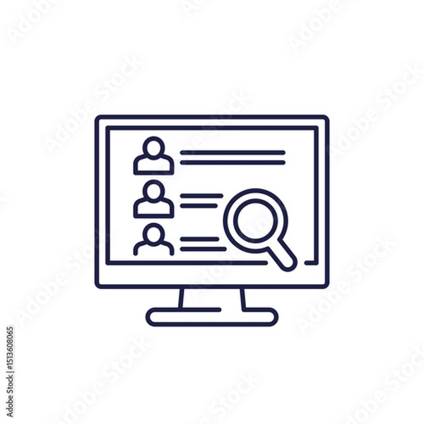 Obraz search people online line icon on white