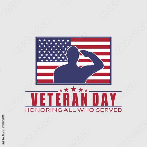 Obraz veteran day united states logo and vector template