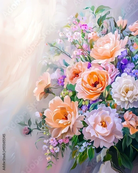 Fototapeta A vibrant bouquet of blooming flowers.